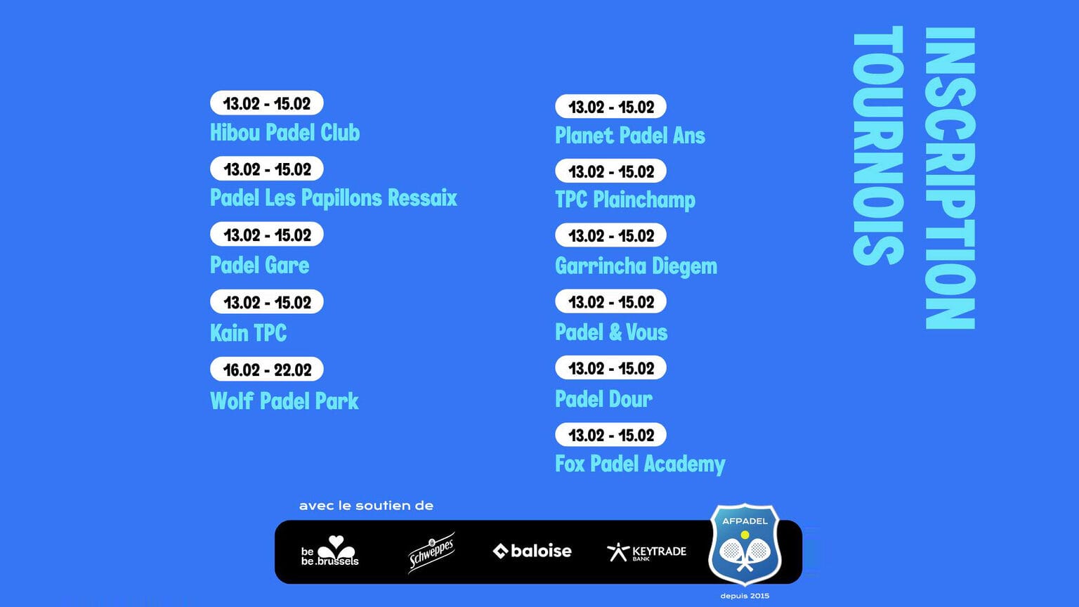inscription tournoi afp 2026