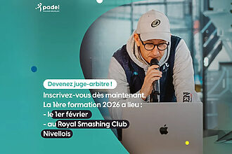 formation juge arbitre 2026 padel wallonie bruxelles