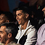 riyadh season p1 cristiano ronaldo tribunes padel attire les stars