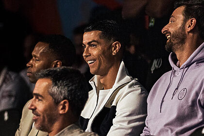 riyadh season p1 cristiano ronaldo tribunes padel attire les stars