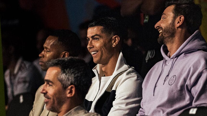 riyadh season p1 cristiano ronaldo stands padel attracts stars